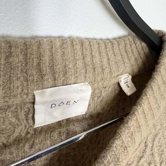 DOEN Sz S Sacha Wool Pullover Sweater in Oatmeal Tan - Picture 4 of 12